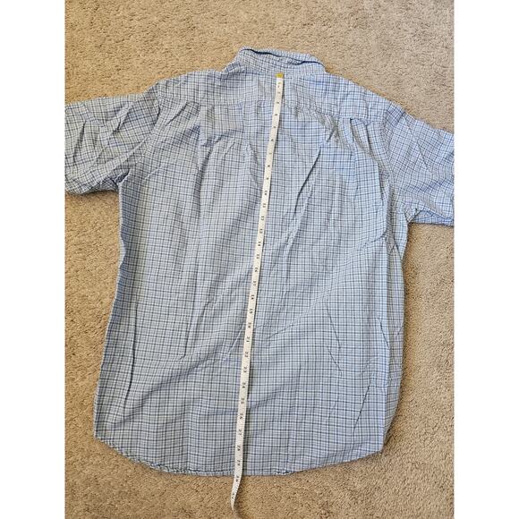 Cremieux Classics Shirt, Mens Large, White, Blue Plaid, Short Sleeve Button Down - Picture 9 of 9